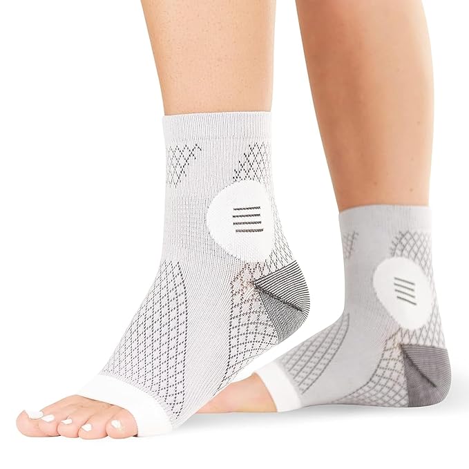 BraceAbility Neuropathy Socks for Women and Men Toeless Compression Foot Neuropathy Socks