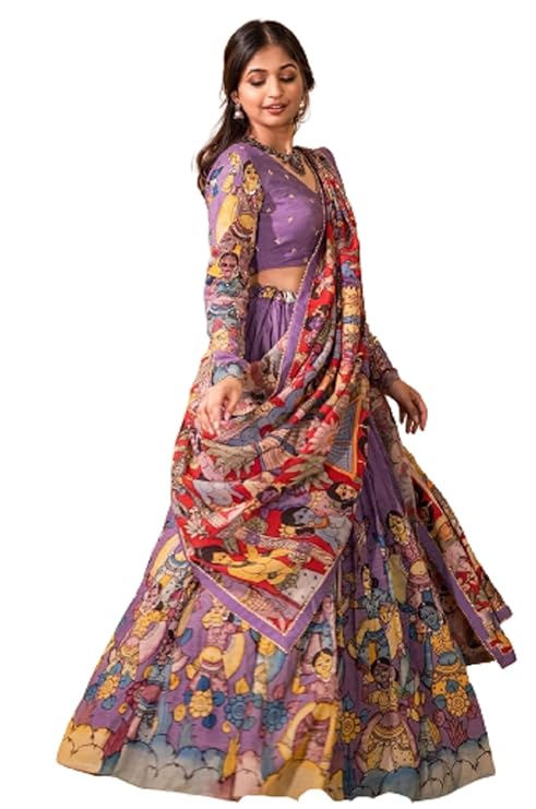 Women's Lehenga Choli Kalamkari With Degital Print Work Bollywood Style