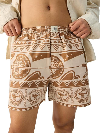 Maui Magic Above The Knee Cotton Boxer Shorts