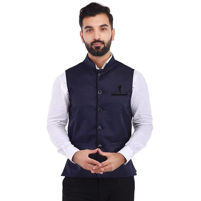 Men's Traditional Cotton Solid Nehru Jacket