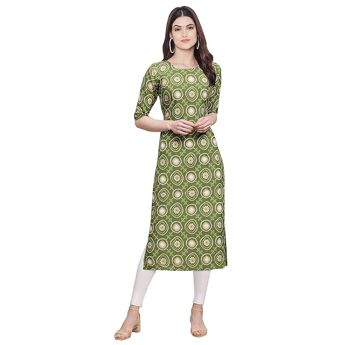 Women's Crepe Digital Print Straight Kurta