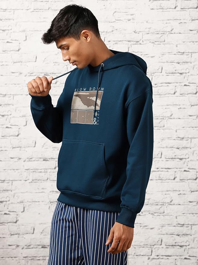 Cotton Blend Men Hooded Sweatshirt