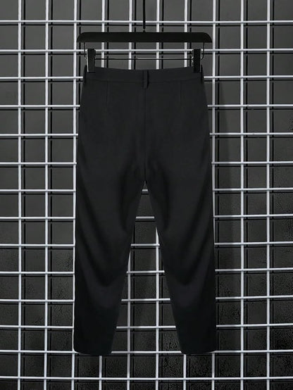 Men's Pleated Baggy Korean Regular Fit Trousers