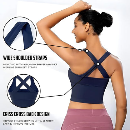 Fabluk High-Impact Velcro Sports Bra: Adjustable, Front-Zip for Yoga, Gym & Workout