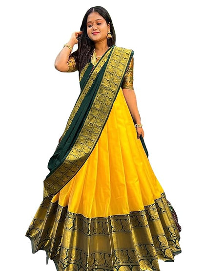 South indian Traditional Unstitched Narayanpet Half Sareee