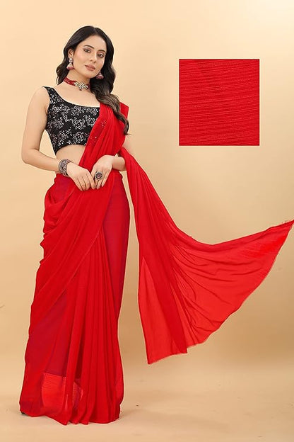 DHYANI CREATION Women's Silk Saree With Blouse Piece