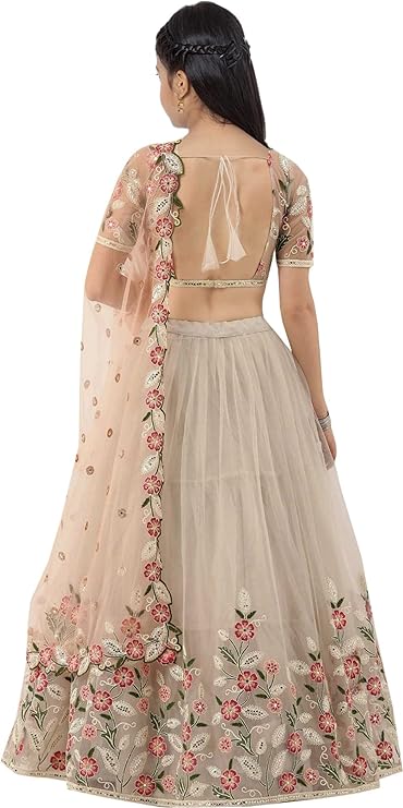 Girl's Satin Semi-Stitched Lehenga Choli