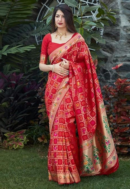 Women's Present Banarasi Soft Lichi Silk Saree