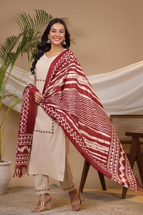 GoSriKi Women's Kurta with Pant & Dupatta