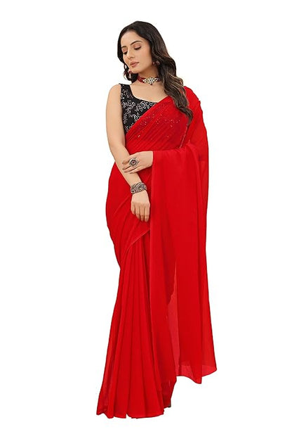 DHYANI CREATION Women's Silk Saree With Blouse Piece