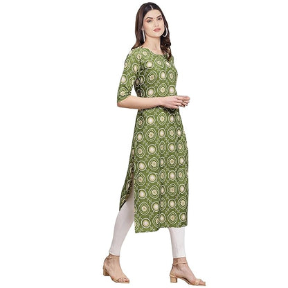 Women's Crepe Digital Print Straight Kurta