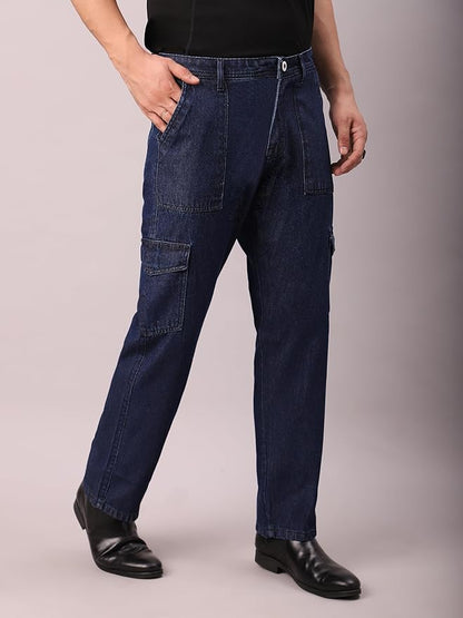 Bell-Bottom Men Cargo Jeans