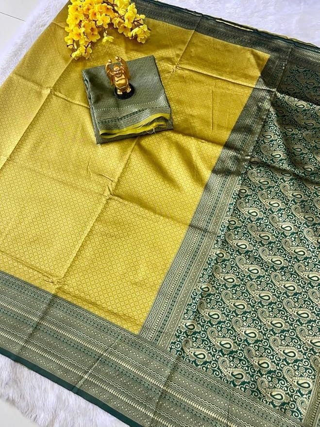 Women's Kanjivaram Soft Lichi Silk Banarasi Sarees