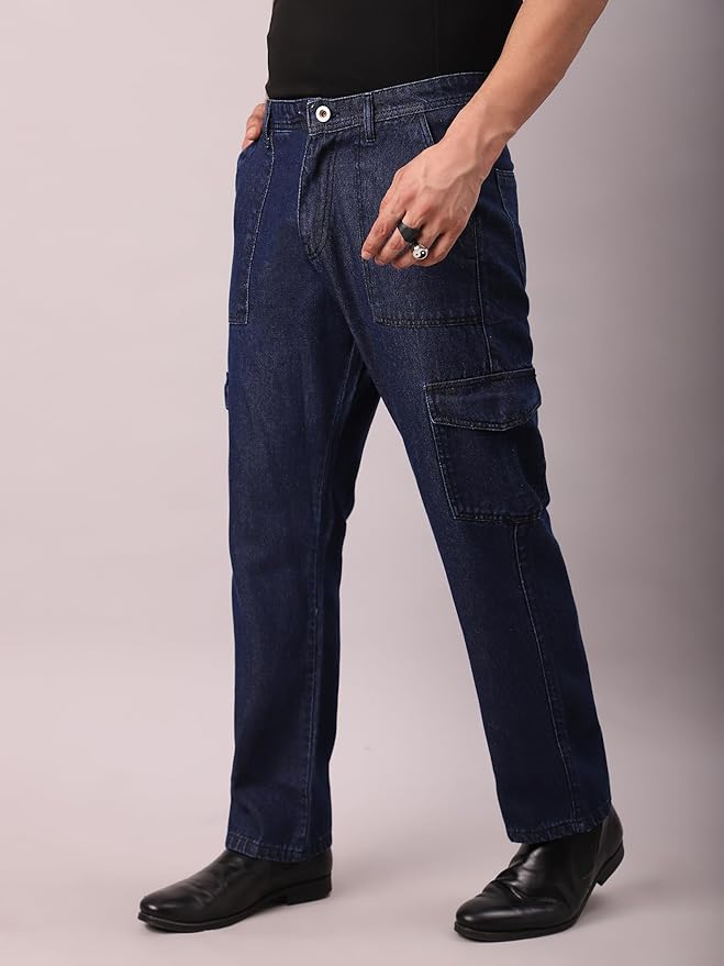 Bell-Bottom Men Cargo Jeans