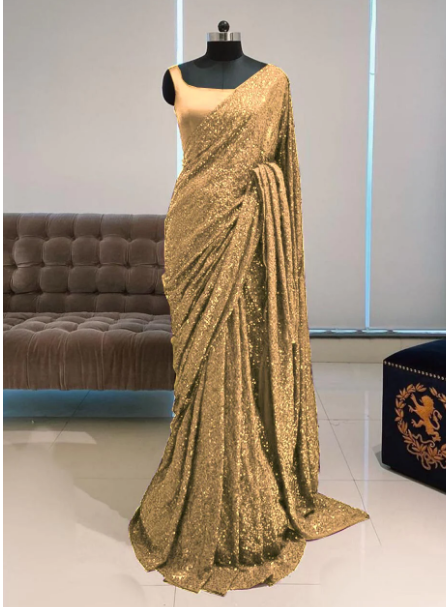 DESIGNER FULL SEQUENCE WORK ON PREMIUM GEORGETTE SAREE