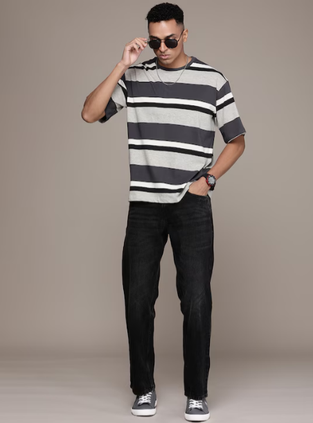 Striped Relaxed Fit Pure Cotton T-shirt