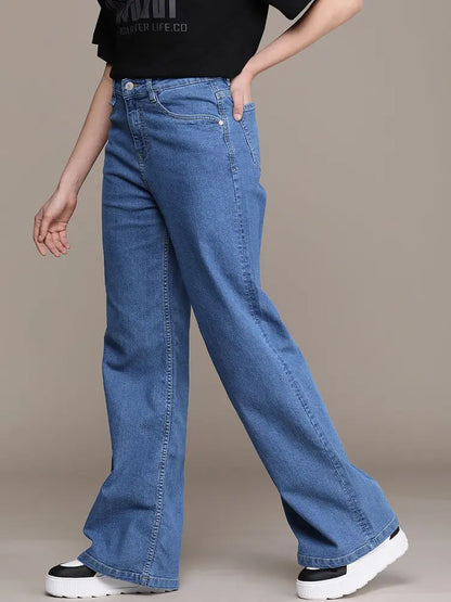 The Life Co Women. Wide Leg Fit Stretchable Jeans