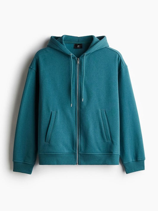 Loose Fit Zip-Through Hoodie