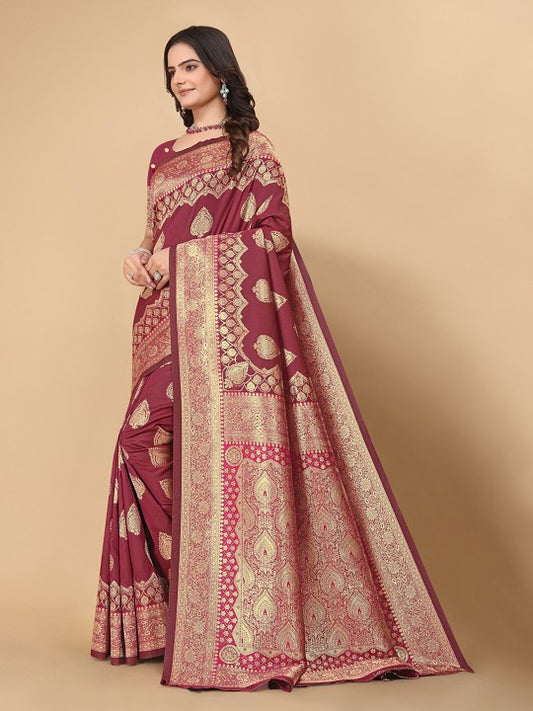 Woven Design Zari Pure Silk Banarasi Saree