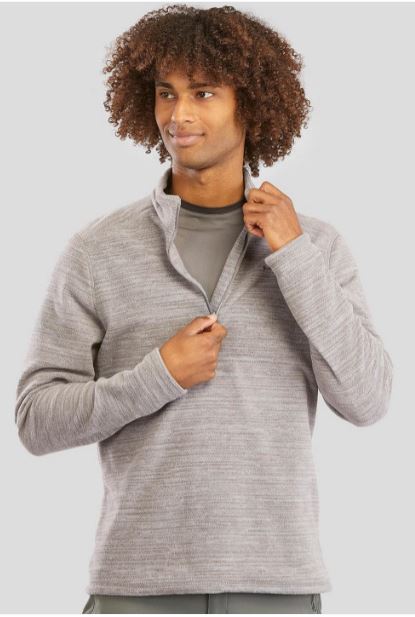 Men QUECHUA Sweater Half-Zip Fleece for Hiking MH100