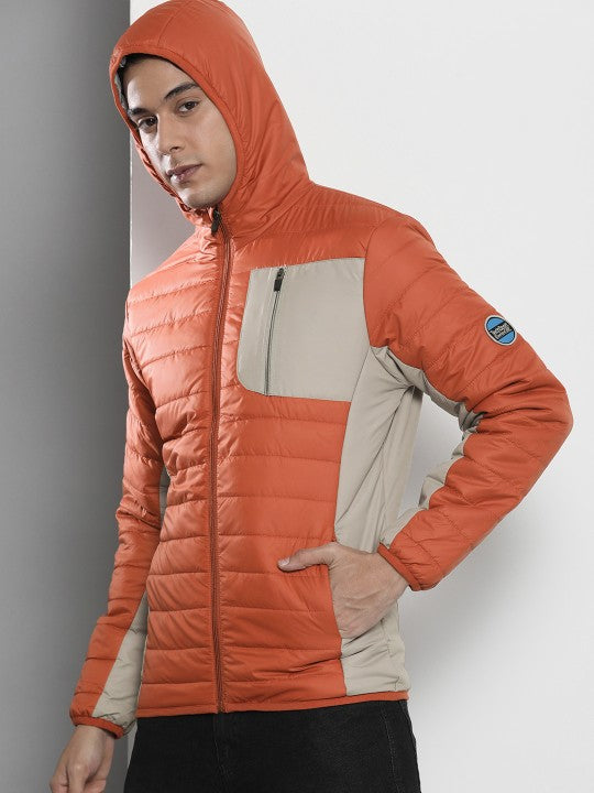 Colourblocked Puffer Standard Length Jacket