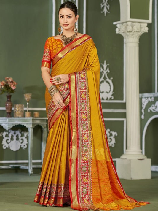 Woven Design Zari Silk Cotton Mysore Silk Saree