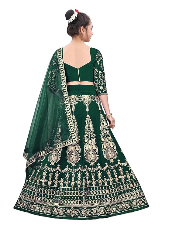 Viluchi Baby Girls & Girls Velvet Semi Stitched Lehenga Choli LIZZA-KIDS