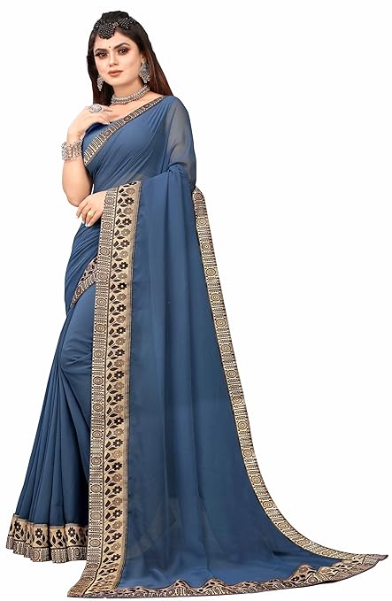 Solid Banarasi Chiffon Saree