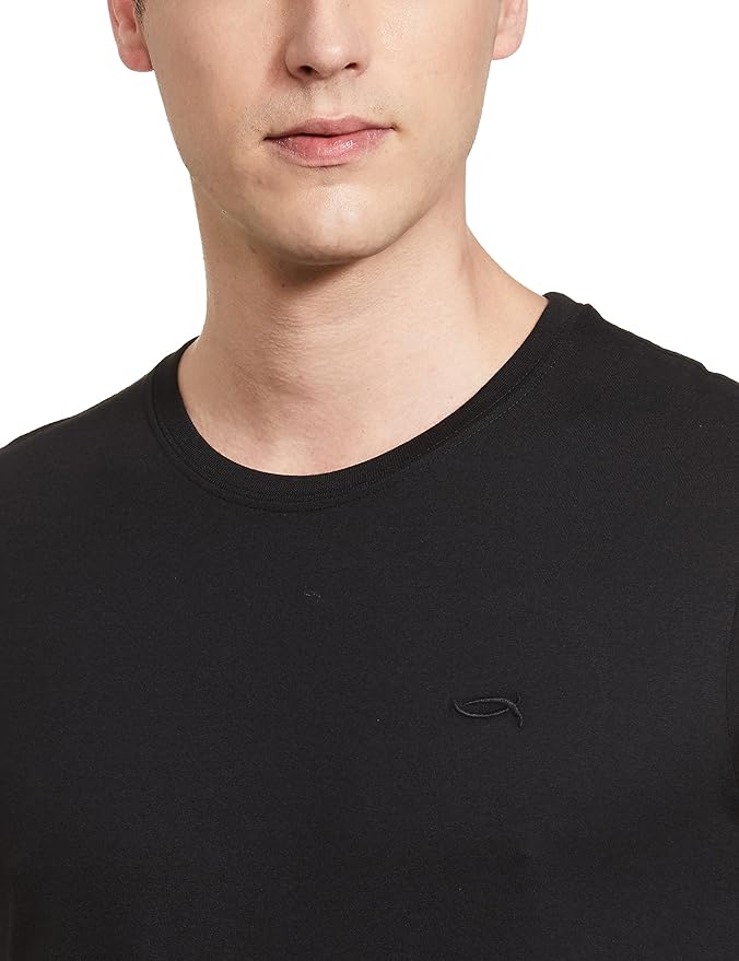 Men's Half Sleeves Regular Fit Crew Neck Solid Lounge T-Shirt