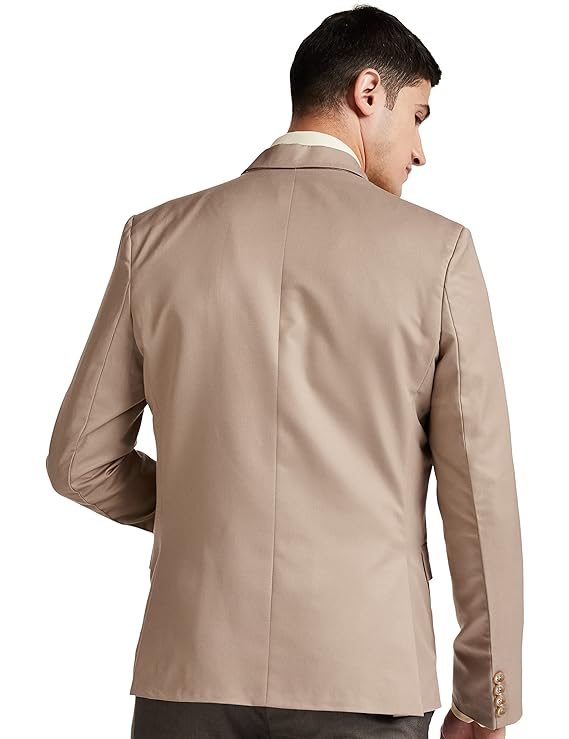 Designer Men's Slim Fit Notched Lapel Single Breasted Solid Blazer