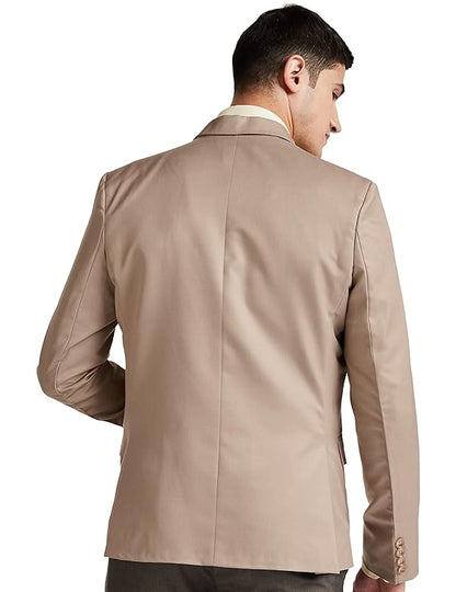 Designer Men's Slim Fit Notched Lapel Single Breasted Solid Blazer