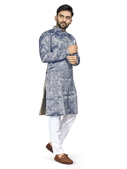 Amzira Men's Cotton Kurta Pajama Sherwani Set