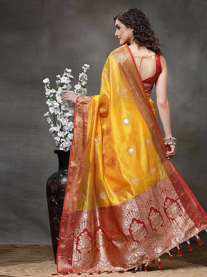 Tabby Silk Banarasi Jacquard Saree With Unstitched Blouse Piece