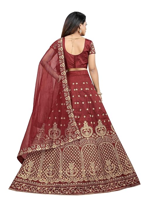 Velvet Semi Stitched Lehenga Choli