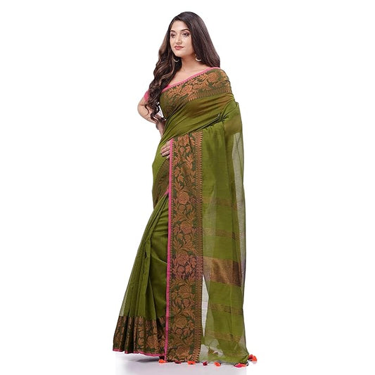 Women`s Cotton Handloom Cotton Silk Saree