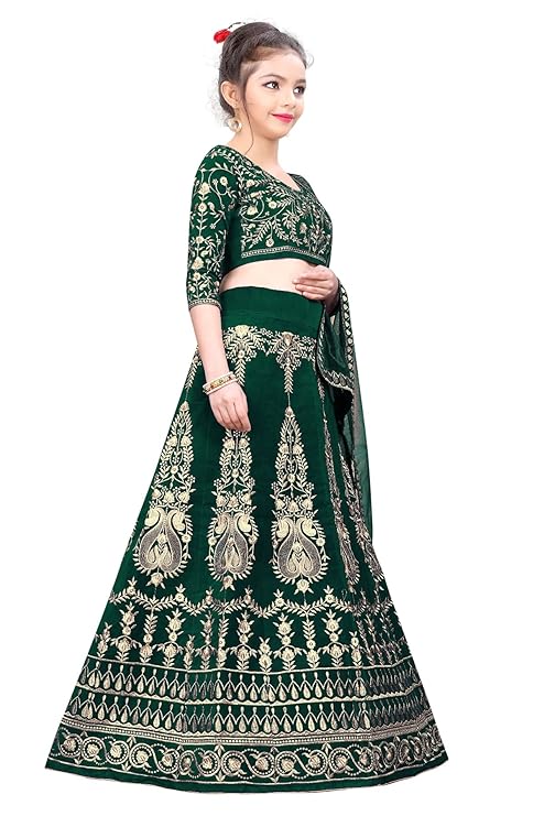 Viluchi Baby Girls & Girls Velvet Semi Stitched Lehenga Choli LIZZA-KIDS