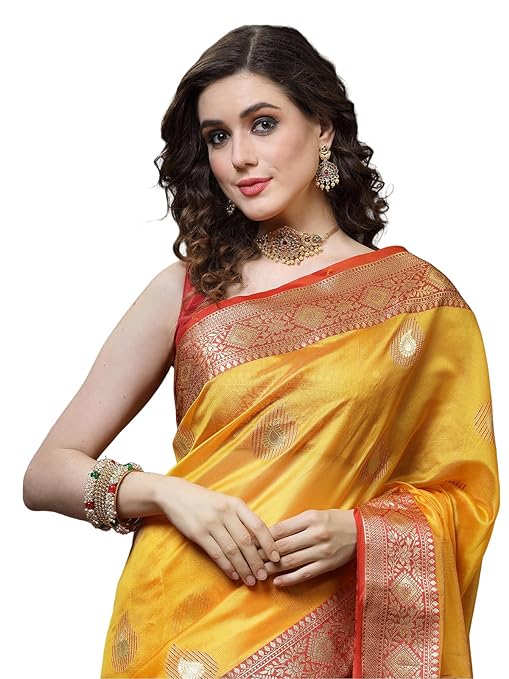 Tabby Silk Banarasi Jacquard Saree With Unstitched Blouse Piece