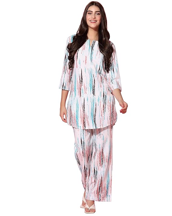 Women Printed Straight Kurta with Plazzo