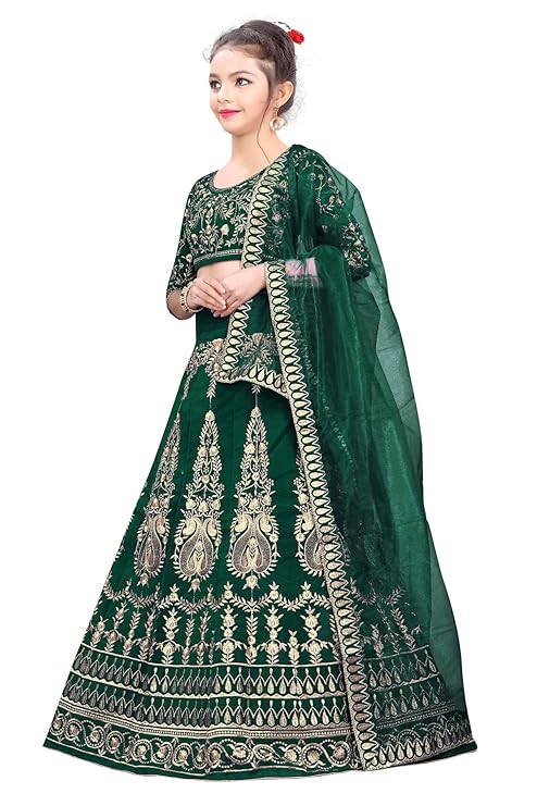 Viluchi Baby Girls & Girls Velvet Semi Stitched Lehenga Choli LIZZA-KIDS