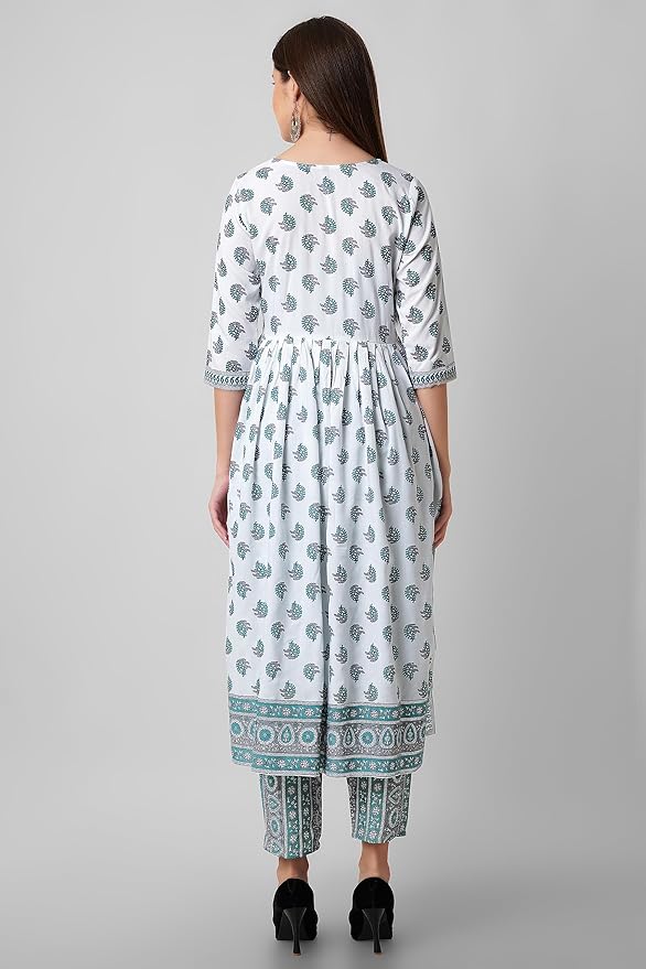 Women's Printed Nayra Cut Kurta and Pant Set