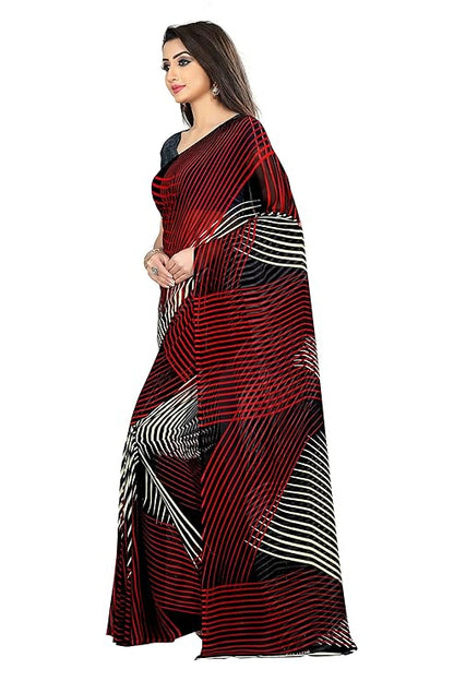 Anand Sarees Women's Georgette Saree with Blouse Piece