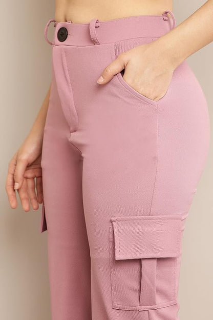 Women's Pink Cargo Pants