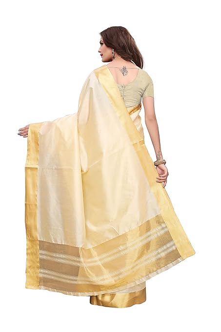 Women's Cottton Silk Sarees With Blouse Piece