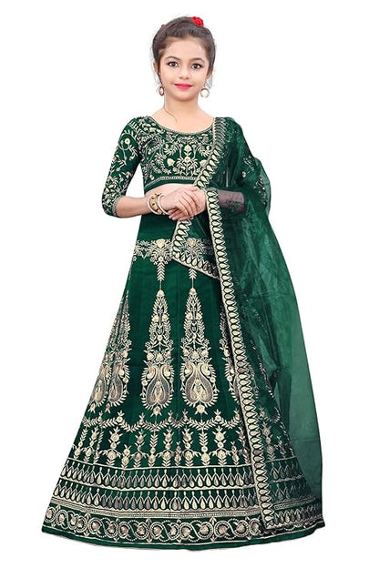 Viluchi Baby Girls & Girls Velvet Semi Stitched Lehenga Choli LIZZA-KIDS