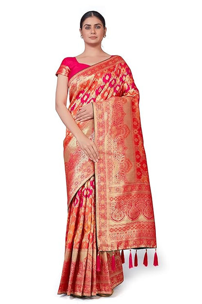 Women's Woven Silk Blend Banarasi Jacquard Saree