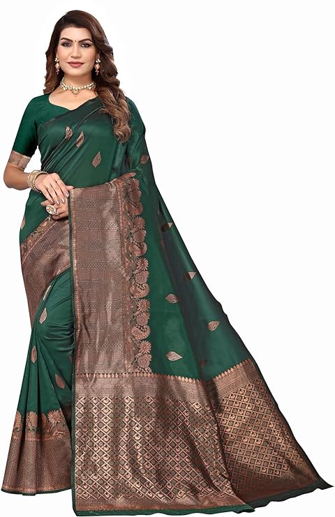 Avantika Fashion Women's Kanjivaram Soft Silk Banarasi Saree With Blouse Piece