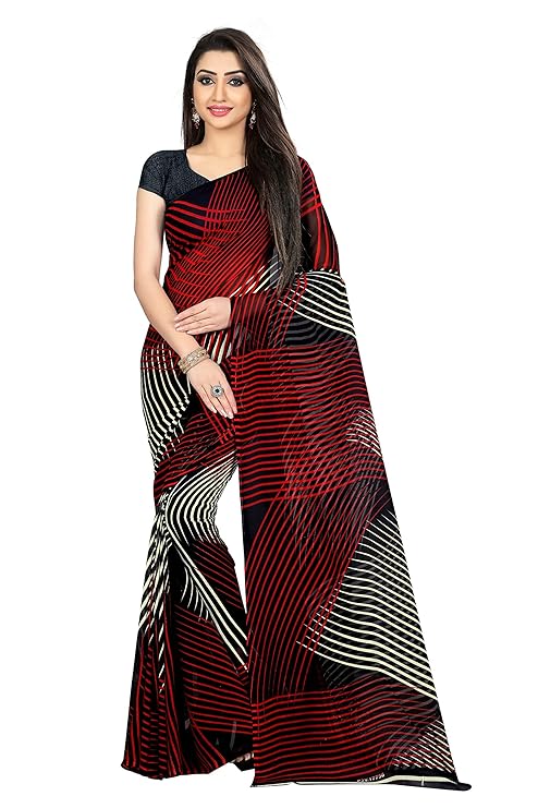 Anand Sarees Women's Georgette Saree with Blouse Piece