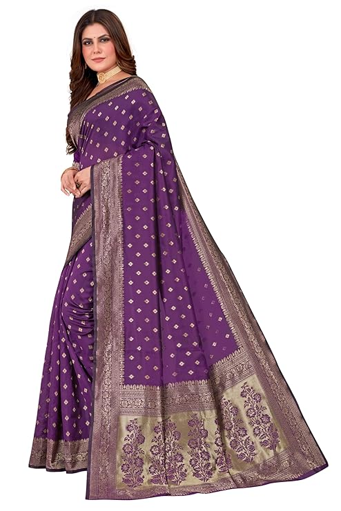 Women's Pure Kanjivaram Soft Silk Saree for Wedding With Blouse Piece