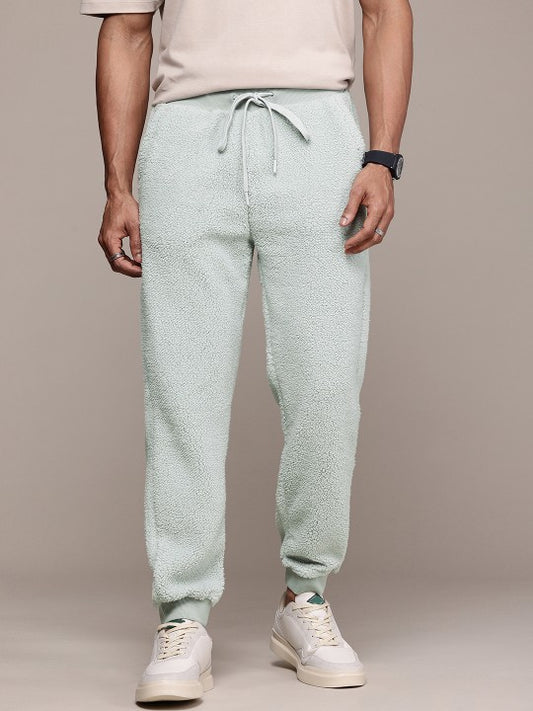 WROGN Men Comfort Fit Fuzzy Joggers