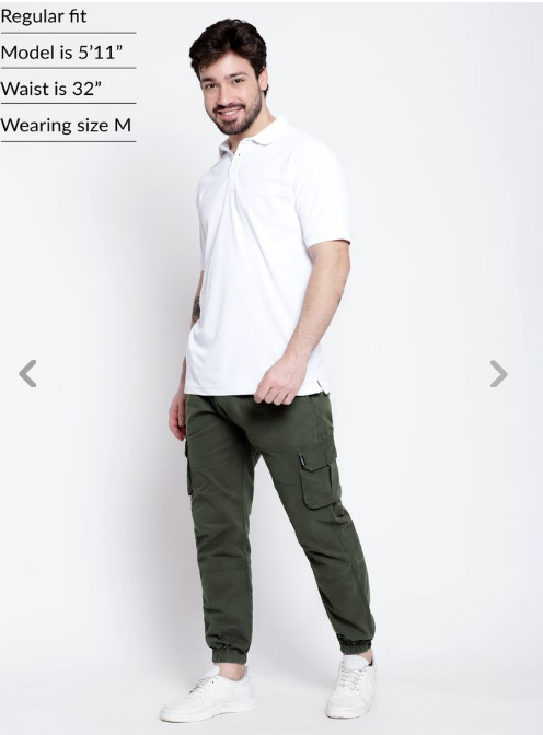 Green Dual Pocket Cargo Joggers